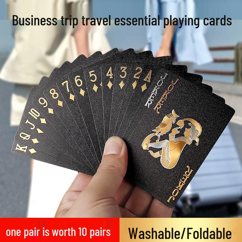 Luxury Gold PVC Playing Cards: Waterproof, Fold-Proof, Wear and Dirt Resistant, Washable.