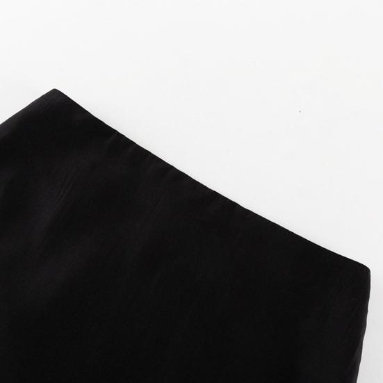 Women Maxi Skirt High Waist Mesh Yarn Cover Perspective Solid Color Skirt