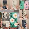 Чехол-накладка для Samsung M35 5G Coque с рисунком Мультяшный Медведь и Цветы, Противоударный, из Жидкого Силикона, для Телефона Galaxy M 35 M356B, Сумки