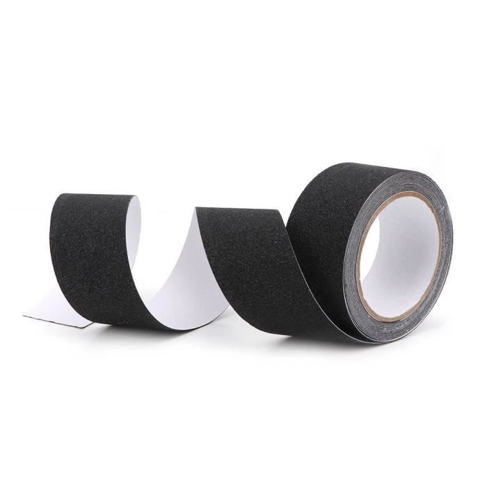 ARAMOX Bande antidérapante PEVA/PU Bande de Sécurité Abrasive Anti-dérapante d'escalier Plancher en Caoutchouc 5m(Noir)