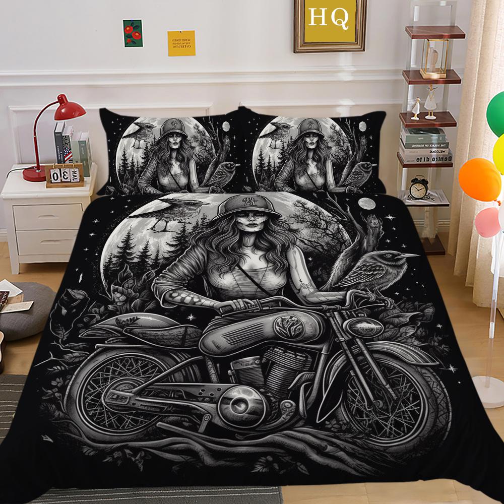 Комплект постельного белья с принтом черепа красоты 3D King Size, постельное белье из полиэстера, модное покрывало для подростков, высококачественный домашний текстиль