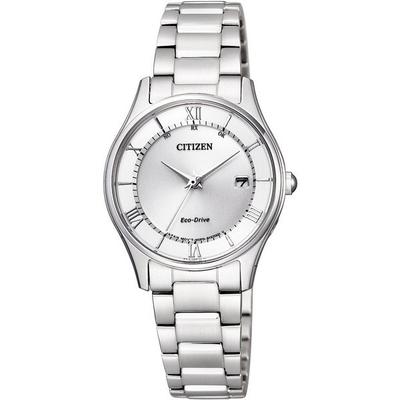ES0000-79A ( Часы CITIZEN COLLECTION Eco-Drive радиоуправляемые Thin Series Date женские нержавеющая сталь браслет /серебро)