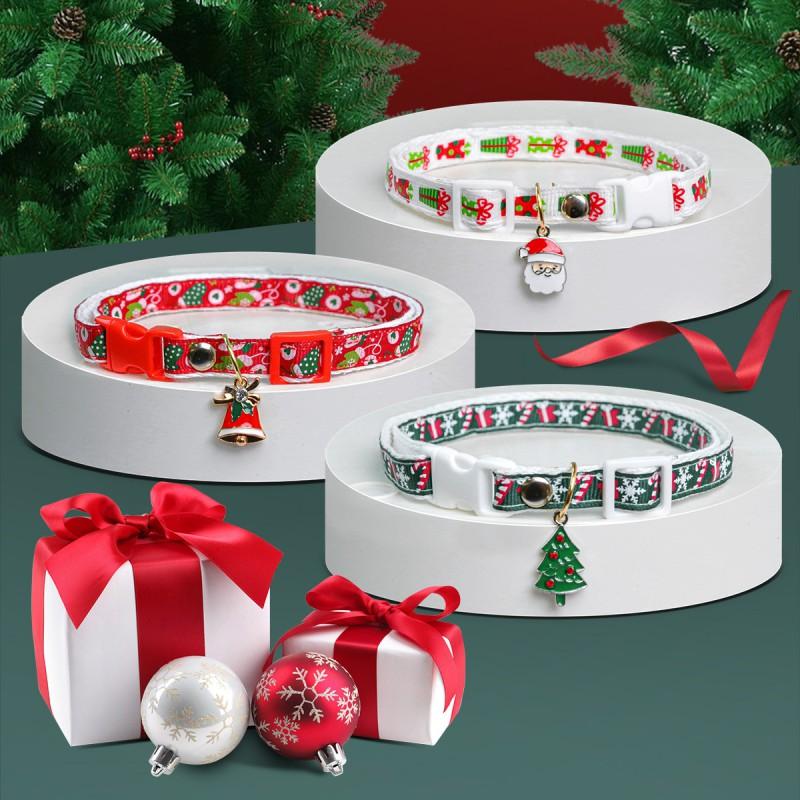 Christmas Halloween Pet Collars Cute Cat Dog Scarf Decorative Accessories All In One