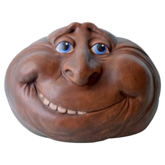 Небольшие садовые скульптуры в виде улыбающегося камня