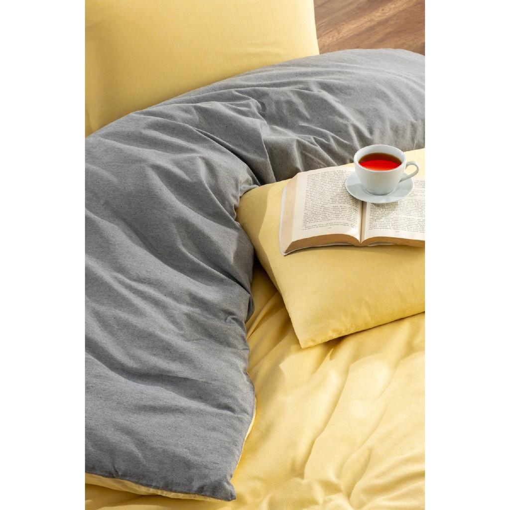 White Square Anthracite Single Duvet Cover Set With Rubber Sheet And 1 Pillow Case