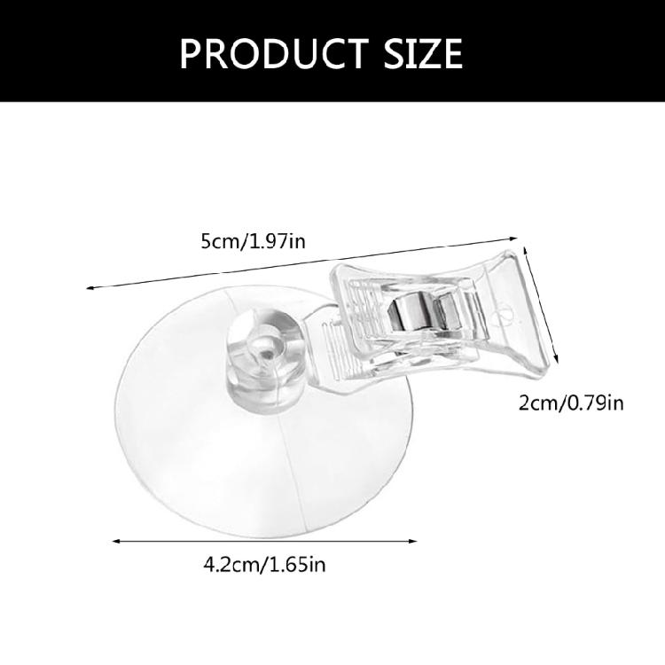 8Pcs Clear Suction Cup Hooks with Clamps Fashion Accessory Portable for Home Bathroom Window and Displays Daily Use