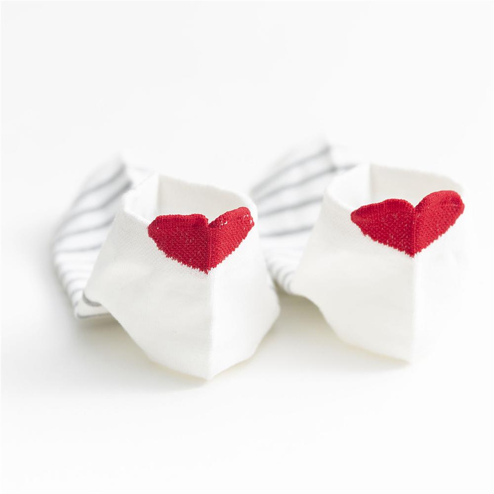 Chic Cute 3D Red Love Heart Heel Striped Short Ankle Socks Funny Girls' Happy Fresh Fashion Summer Literary Sokken Dropship