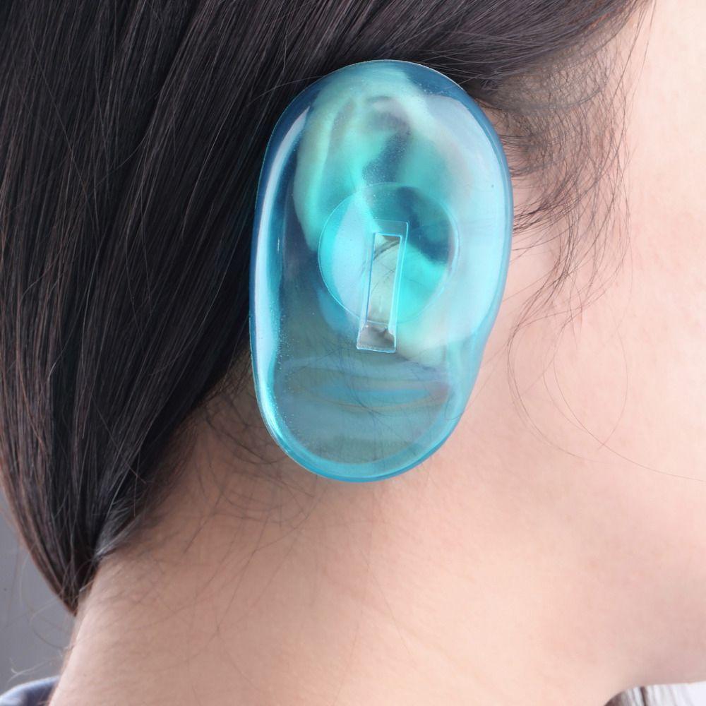 Barber Styling Tool Clear Silicone Ear Cover Noise Protector Salon Accessories Hair Dye Shield