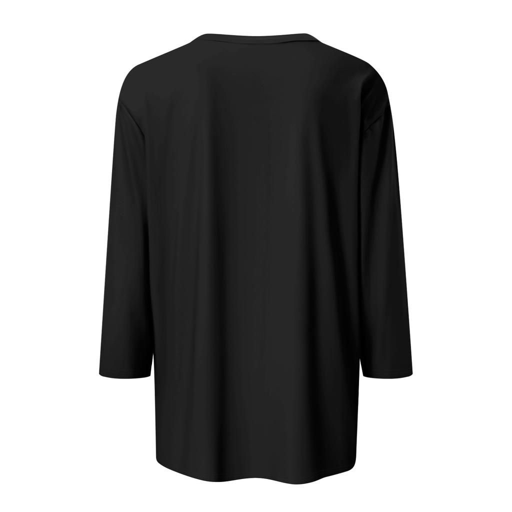 Женская мода повседневные топы с рукавом 3/4 плиссированные модные топы футболки