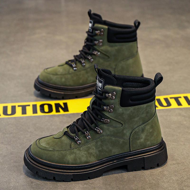 Мужские зимние ботинки Плюшевые теплые рабочие ботинки Водонепроницаемые Нескользящие Толстоподошвенные Уличные Походные Ботинки для Мужчин Высокие Альпинистские Ботинки для Ходьбы