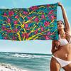 K-Keith Art Haring Пляжное полотенце Цветные банные полотенца Для девочки Микрофибра Быстросохнущее Свободное от песка Пляжное Йога Спа Спортзал Бассейн