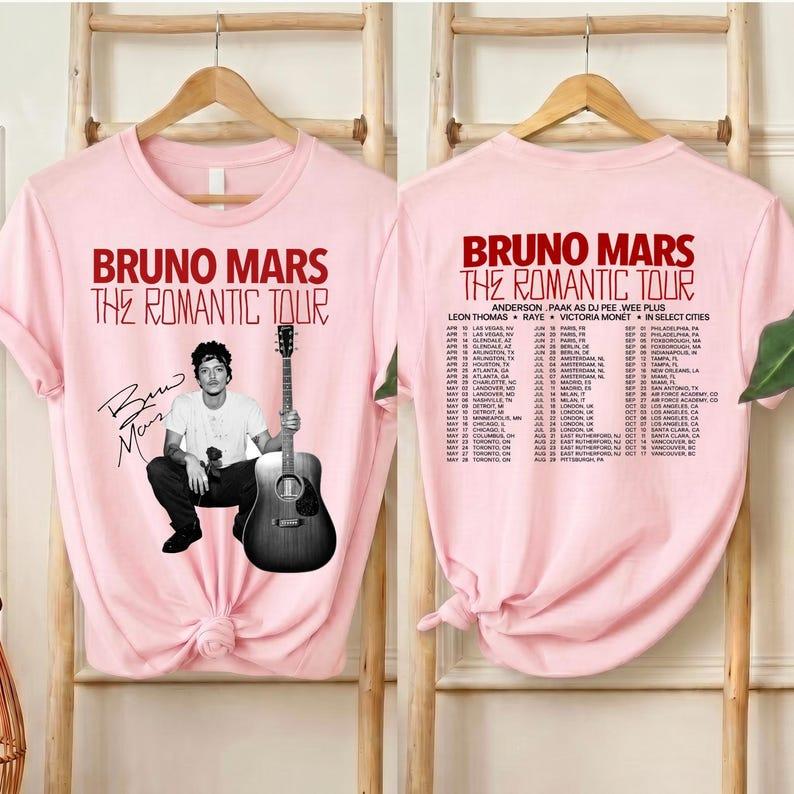 2026 Summer Hot Sale Bruno Mars Romantic Tour T-shirt Men Women Harajuku T-shirts Vintage Loose Casual T-shirt