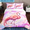 Magical Flamingo Sky 3pcs Bedding,Including 1pc Duvet Cover And 2pcs Pillowcases Perfect for Christmas,Ideal for Bedroom, Dormitory