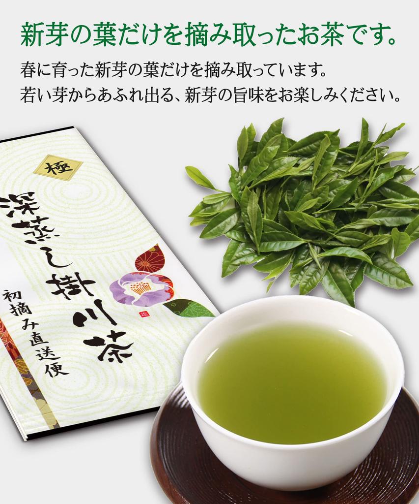 Префектура Сидзуока Kakegawa First Pick Зеленый чай First Pick Чайные листья глубоко пропаренные Kakegawa Tea Закрытый чай Закрытый чай Специальный чай 100 г 1 пакетик 100%