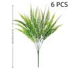 6PCS 7 Branches Simulated Green Plant UV Resistant Artificial Persian Leaf Faux Ferns  Office Decor