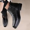 Модные мужские зимние ботинки, мужские классические мотоциклетные ботинки, низкие мужские ботинки с крокодиловым узором, мужские ботинки без застежек из натуральной кожи