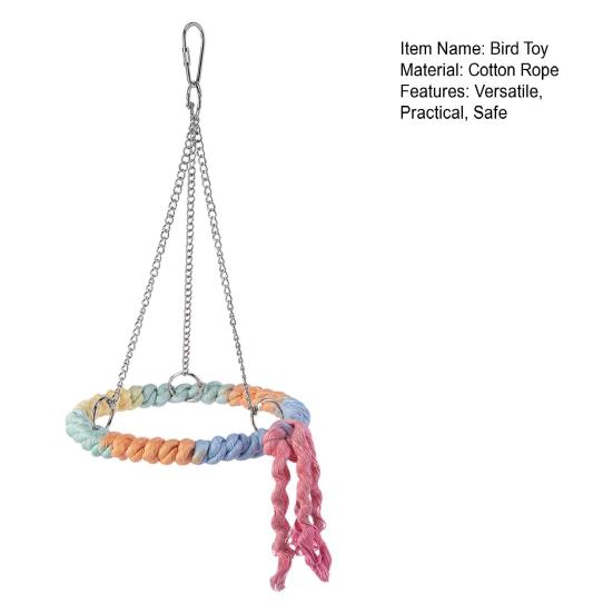 Игрушка для попугая, круглая веревка, игрушка для попугая, жевательная резинка, подставка для птиц, подвесная игрушка, качели, кольцо, аксессуар для клетки для птиц