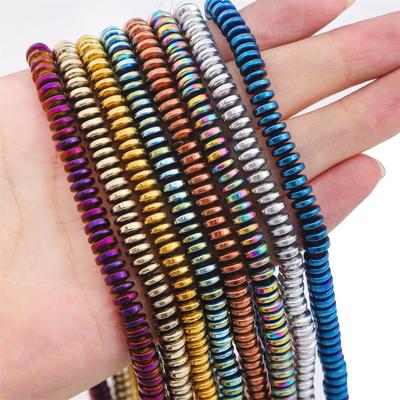 Натуральный камень, плоский круглый диск, гематит, свободные бусины-разделители для серег, ожерелья, браслета, аксессуары для изготовления ювелирных изделий своими руками