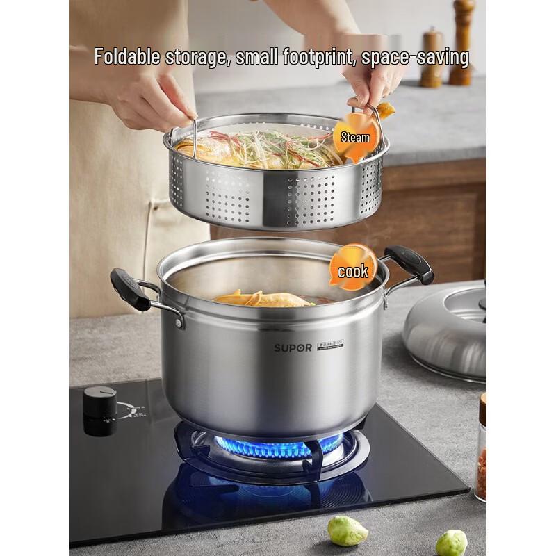 SUPOR Stainless Steel Steamer Pot - 24cm Single Layer