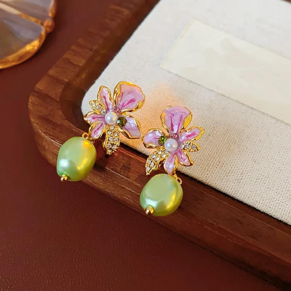 Light Luxury Bohemian Earrings Women Ear Jewelry Sweet Drop Earrings Flower Stud Earrings  Gift