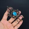 Blue Turquoise Handmade Gemstone Pendant, 999 Copper Wire Wrapped Antique Jewelry Pendant, For Engagement Gift