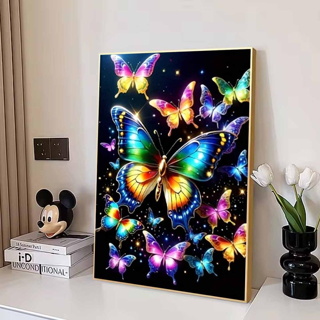 5D Алмазная Живопись Бабочка Арт Набор DIY Цветные Круглые Стразы Вышивка Крестом Декор Настенный Мурал Дома Украшения