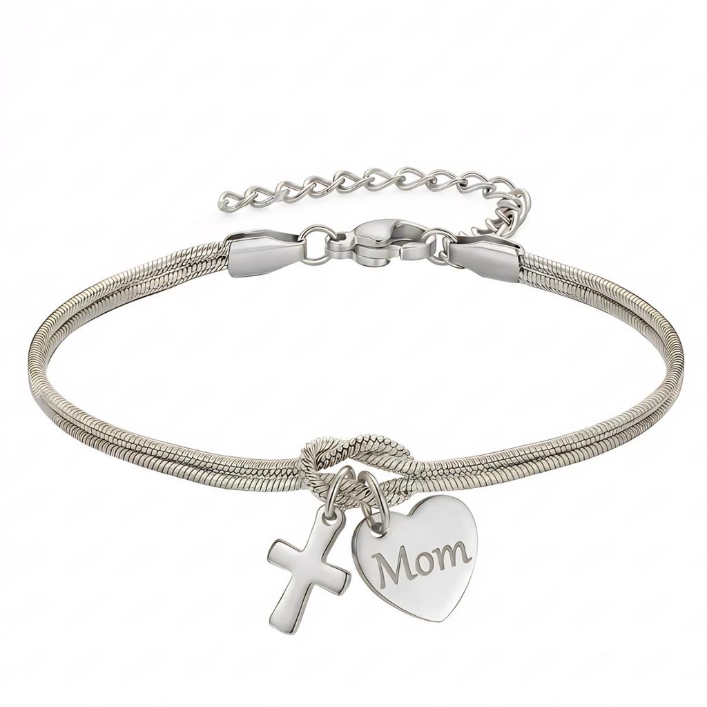 Jewelry Concentric Knot Bracelet Stainless Steel Mom Love Pendant Jewelry Women's Gift