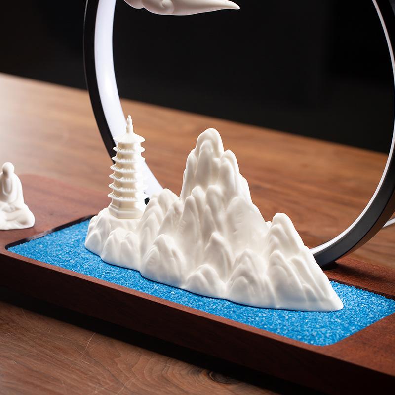 Современная и простая гостиная, креативное ландшафтное оформление, домашние украшения, мягкая мебель, офисные столы, книжные полки и Дзен