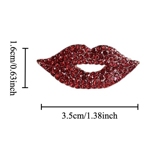 Ретро циркон красная губная брошь темперамент мода маленький аромат роскошь универсальная булавка анти-свет аксессуары