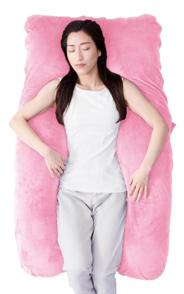 In Many TV Hug Genuine Body Pillow Fluffy for Pregnant Women Sleep Pillow Sleeping Pressure Cushion Large Cotton Elegant Pink [Introduced Magazines! ]