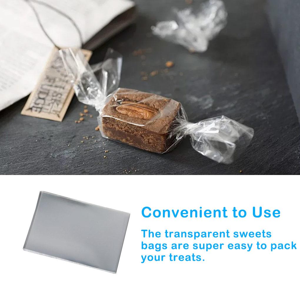 100 шт. прозрачные пакеты для конфет с плоским открытым верхом OPP целлофановая упаковка для леденцов на день рождения подарочные наборы для самостоятельной уборки