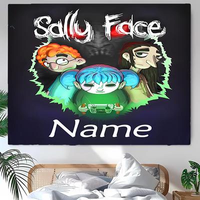 Personalized Sally Face Background Tapestry,Custom Name Birthday Party,Multifunctional Wall Decoration for Home Decor,Various Occasions