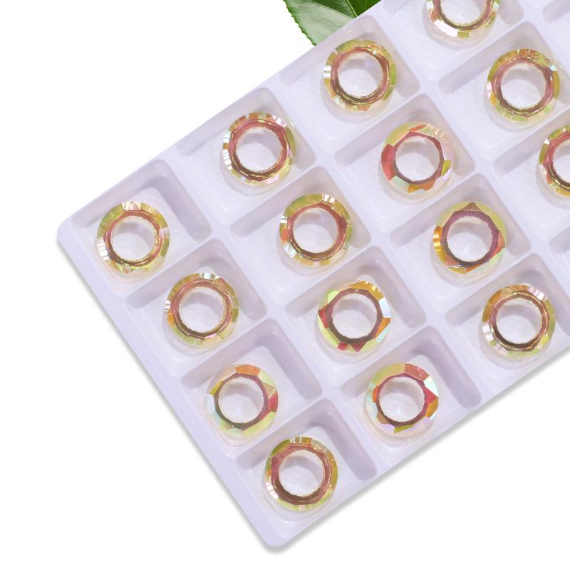 Iridescent Angel Ring Rhinestone Nail Art Glass Pendant Accessory