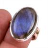 Натуральный лабрадорит драгоценный камень 925 чистое серебро ювелирное кольцо двухцветное размер 8 t3F20