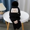 2025 autumn and winter children's hat bear wool hat girls knitted cotton warm baby hat scarf two-piece set