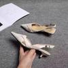 Fashion 2025 Summer Closed Toe Sandals Spring Shoes Clear Heels Large Size Breathable Med Suit Female Beige Girls Fashion Big Pointed