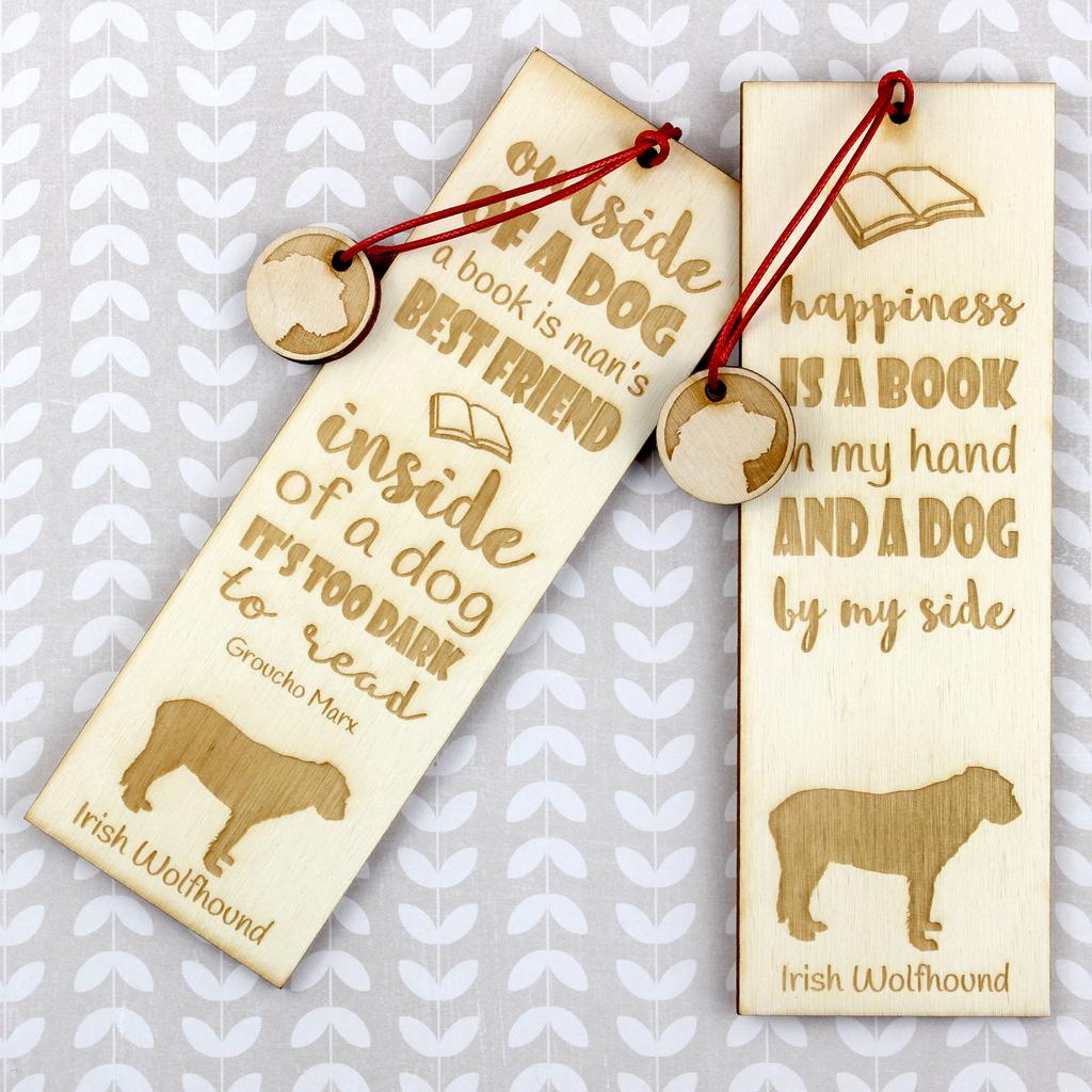 Irish Wolfhound – Dog bookmark, personalized bookmark – Design 01 | Art-Dog