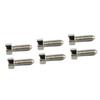 6PCS Guitar Hex Head Screws Double Tremolo Bridge Saddle String Locking Screw with Taper Tip Silver