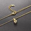 Waterdrop Crystal Pendant Necklace For Women Korean Fashion Gold Geometric Diamond Choker Chain On Neck Accessories Jewelry N511