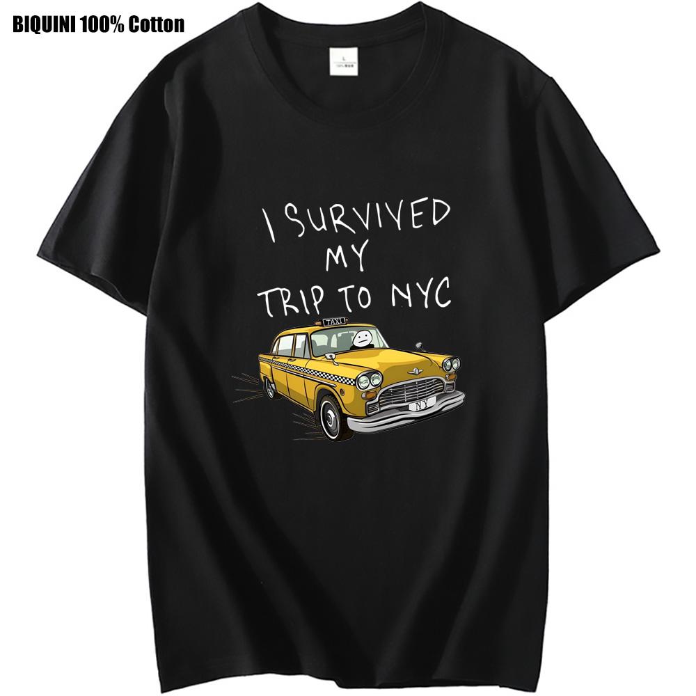 Tom Holland Same Style Tees I Survived My Trip To NYC Print Tops Casual 100% Cotton Streetwear Men Women Unisex Fashion T Shirt