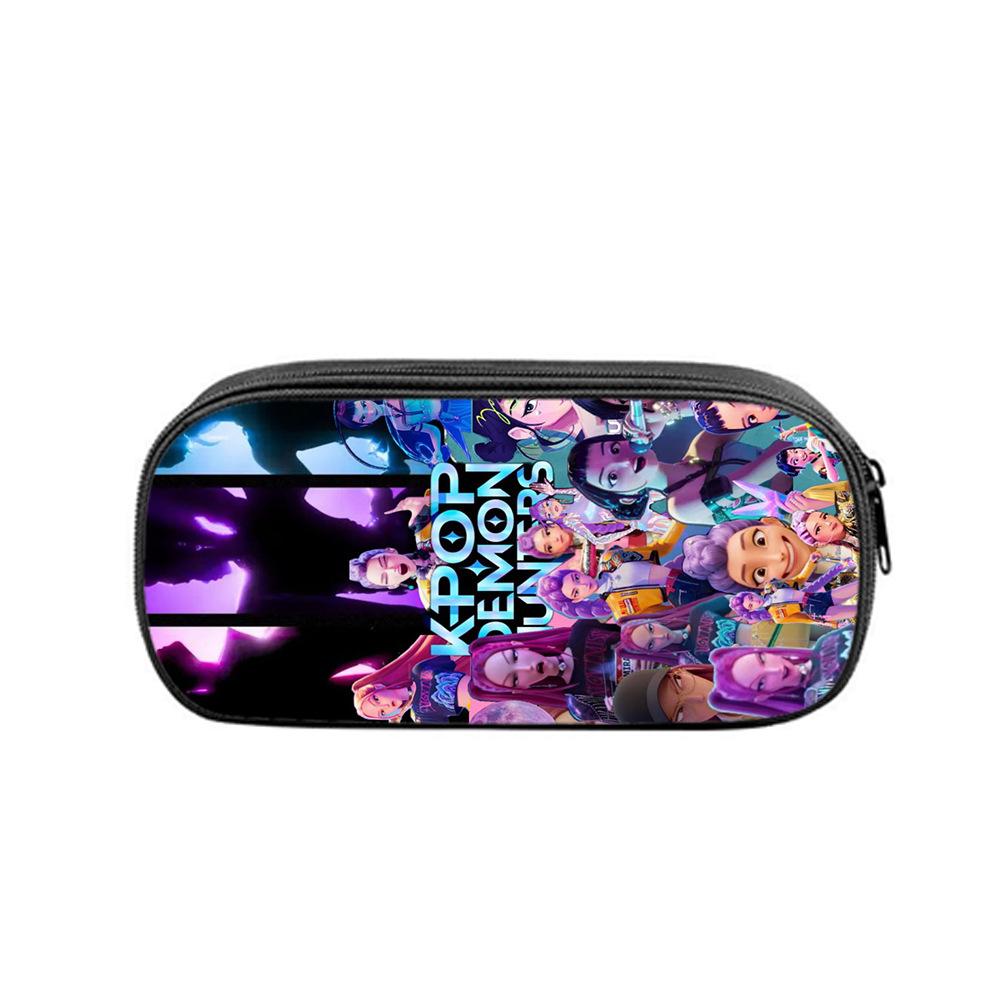 Huntrix Kpop студенческий принт пенал Kpop охота на ведьм женская группа студенческое хранение канцелярская сумка пенал