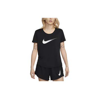Dri-FIT One большой логотип свободный крой круглый вырез короткий рукав футболка женские топы черный DX1026-010