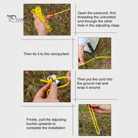 Ветрозащитная веревка для наружного применения Сверхлегкий шнур для палатки с регулятором натяжения Износостойкая суперпрочная на растяжение Светоотражающая веревка для кемпинга