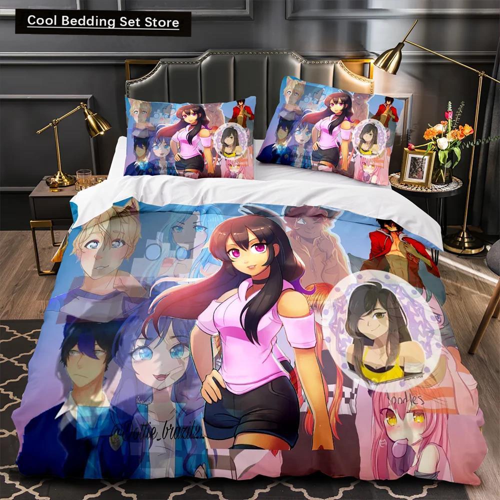 APHMAU Комплект постельного белья Single Twin Full Queen King Size Kawaii Aphmau Комплект постельного белья Aldult Kid Bedroom Duvetcover Sets 3D Print Anime Bed