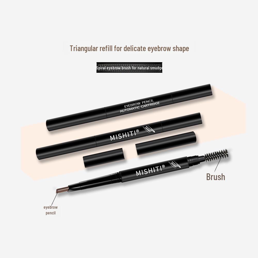 Водостойкий вращающийся карандаш для бровей Mishiti Dual Head — долговечный и устойчивый к поту для начинающих