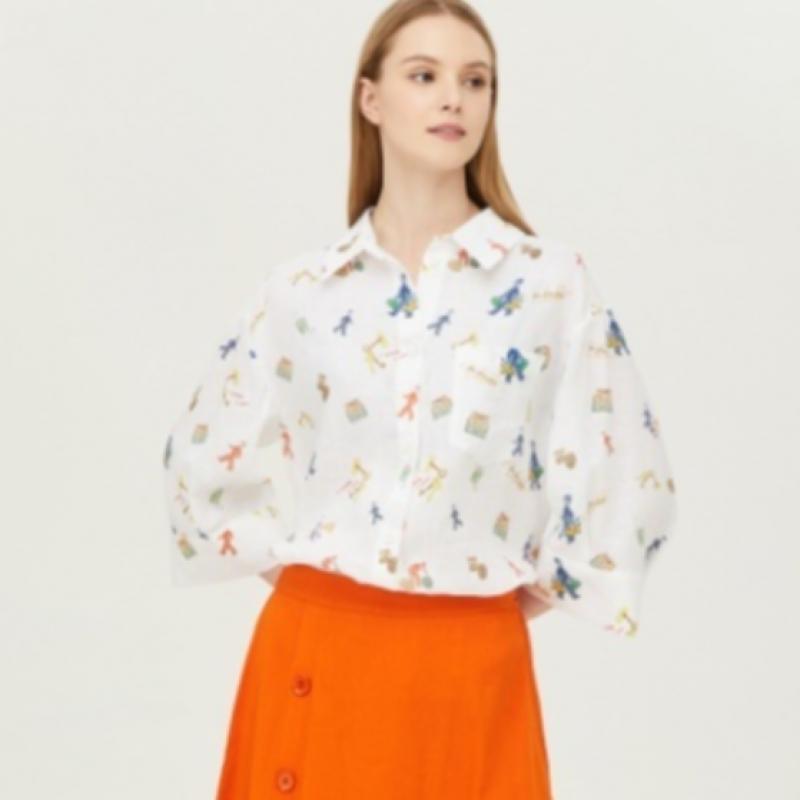  Льняная блузка Benetton Belboy Pattern Bablb5431