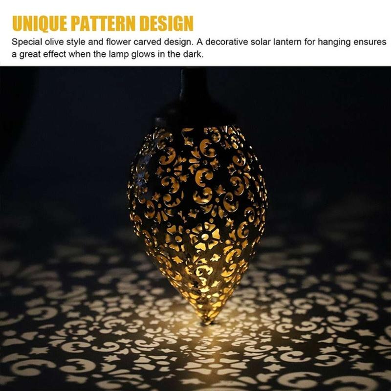 Solar Garden Light LED Garden Lamp Outdoor Rainproof Solar Water Drop Rugby Chandelier Garden Lawn Terrace Decoration