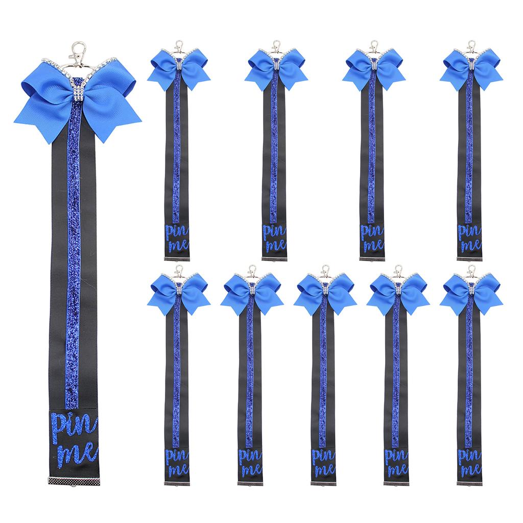 Cheerleading Competition Accessory Glittering Pin Me Ribbon Keychain for Backpacks and Goody Bags Sports Accessories