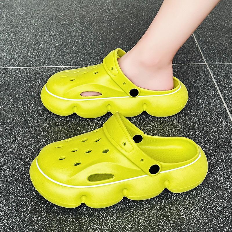 36~45 женские мужские толстые сандалии 2024 летние легкие повседневные туфли из ЭВА с отверстиями для влюбленных домашних садовых и пляжных тапочек на плоской подошве