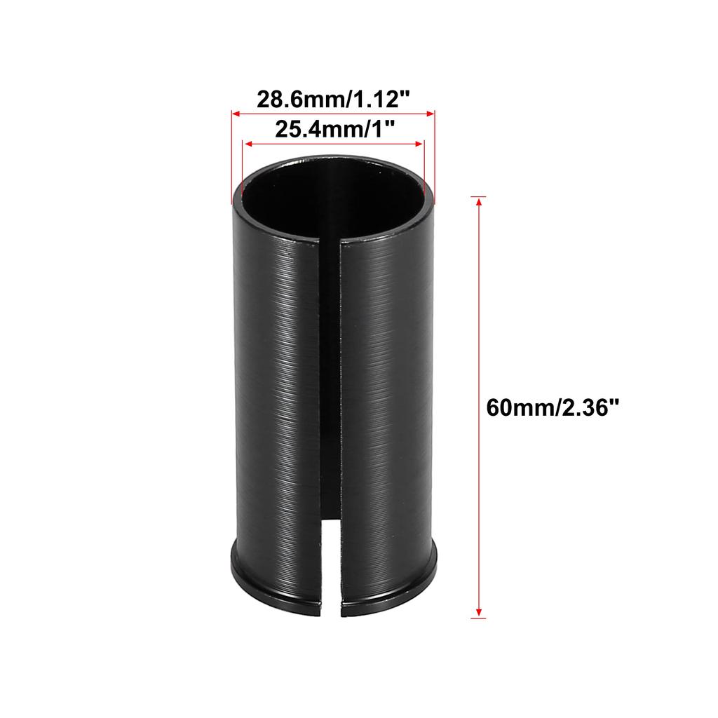 X AUTOHAUX Bike Seatpost Tube Adapter Seatpost Reducing Sleeve Adapter Aluminum Alloy Mm Black 25.4 - 28.6
